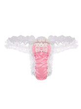 menaful Pink / M Men's Lace Sexy Spandex Thong